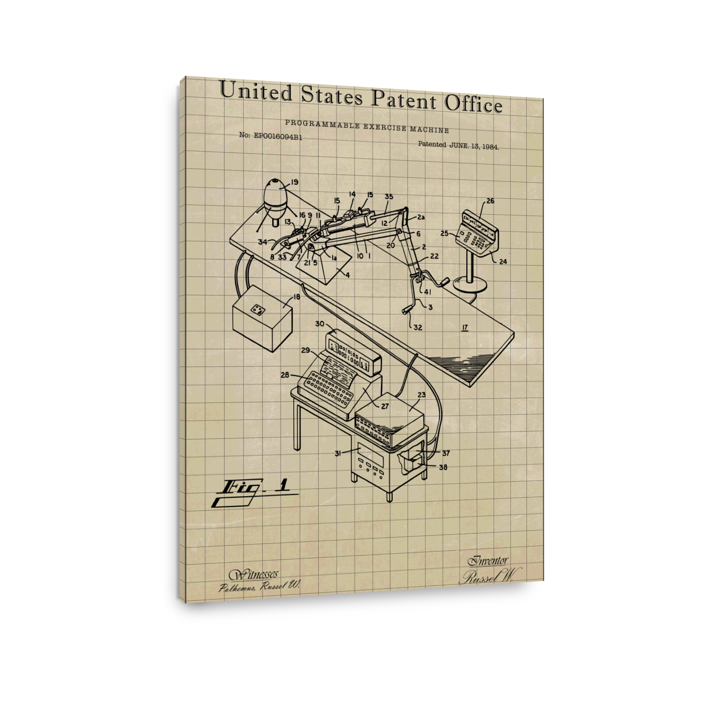 Programmable Exercise Machine Patent Drawing