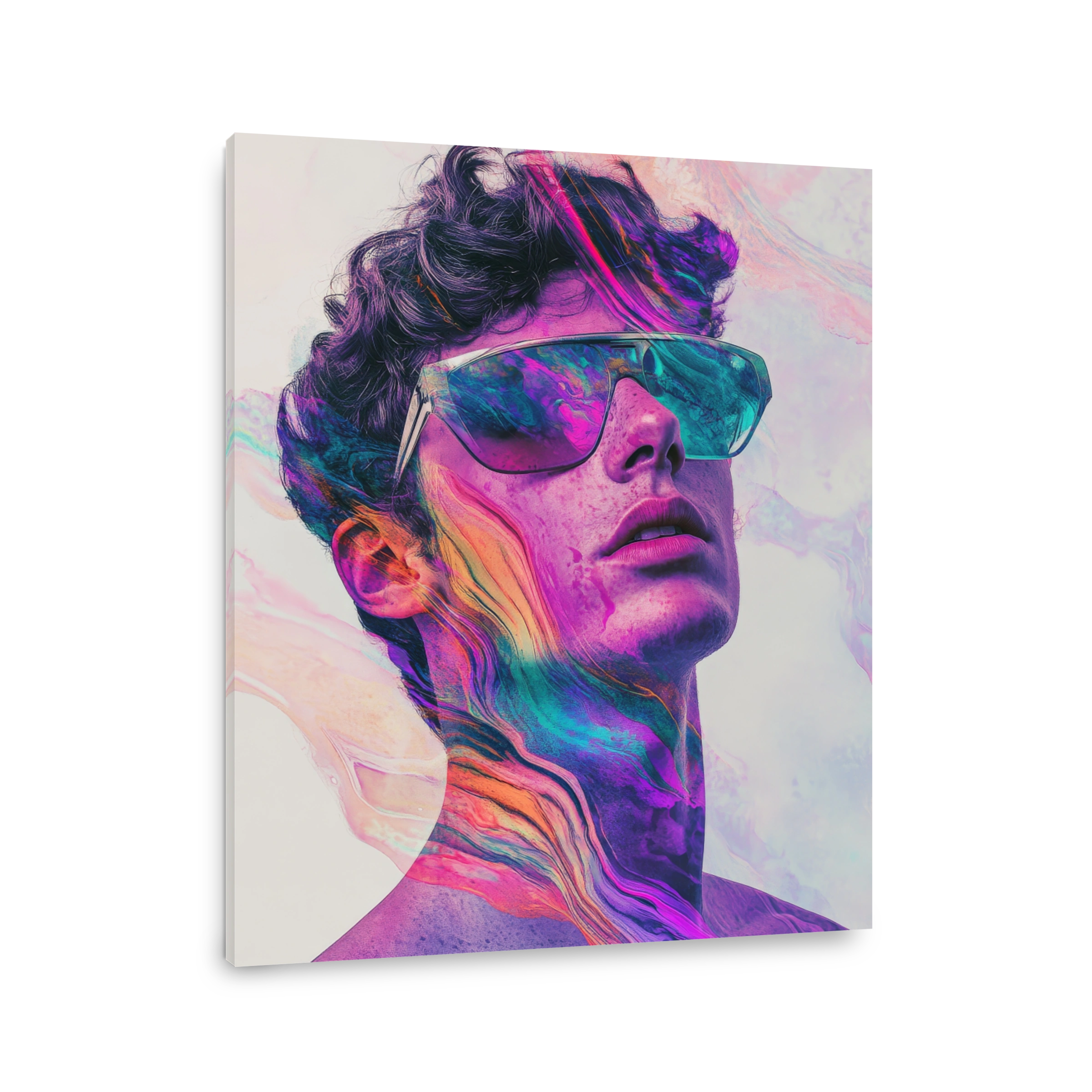 Man with Vibrant Neon Colours