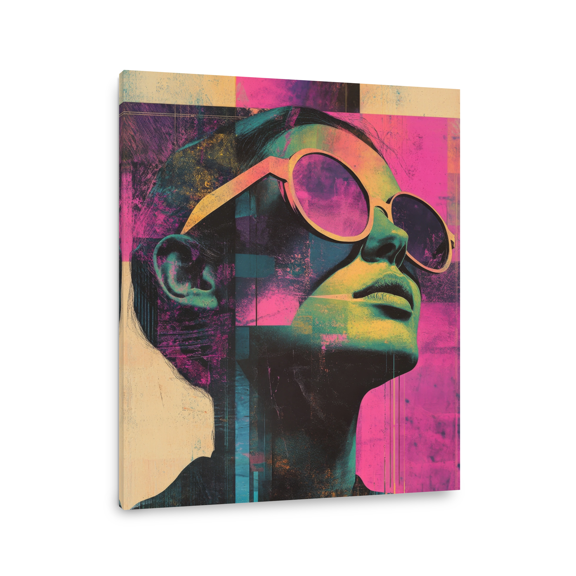 Vibrant Woman with Retro Sunglasses