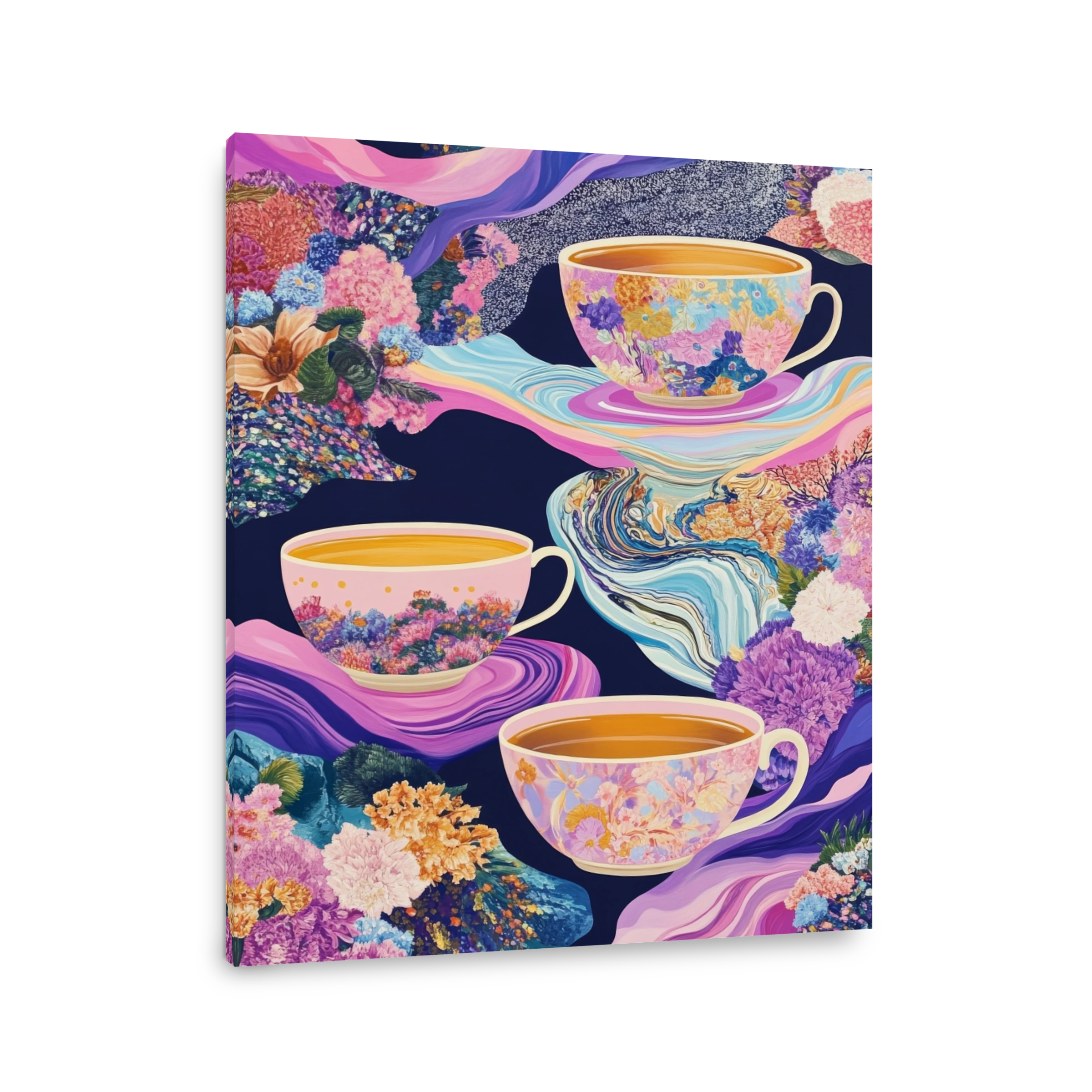Floral Teacups in Cosmic Nature
