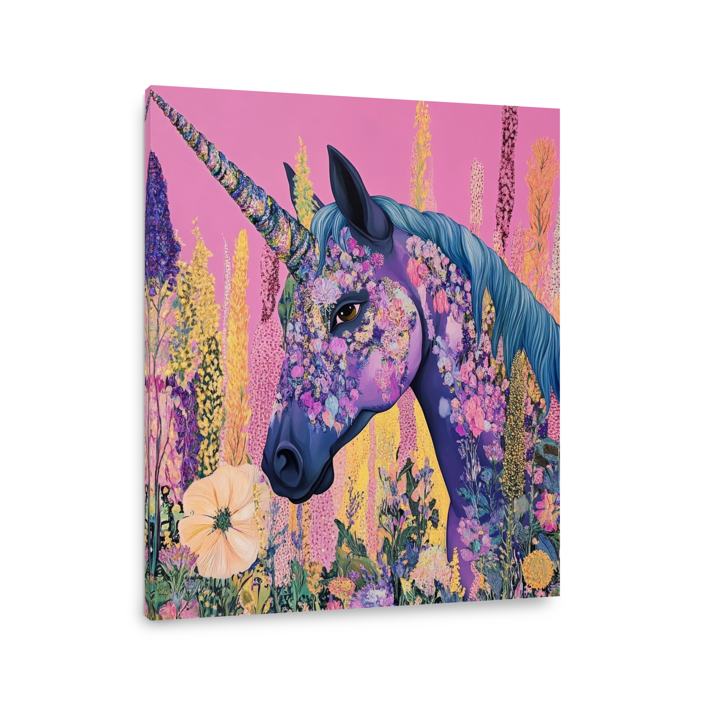 Whimsical Floral Unicorn Painting