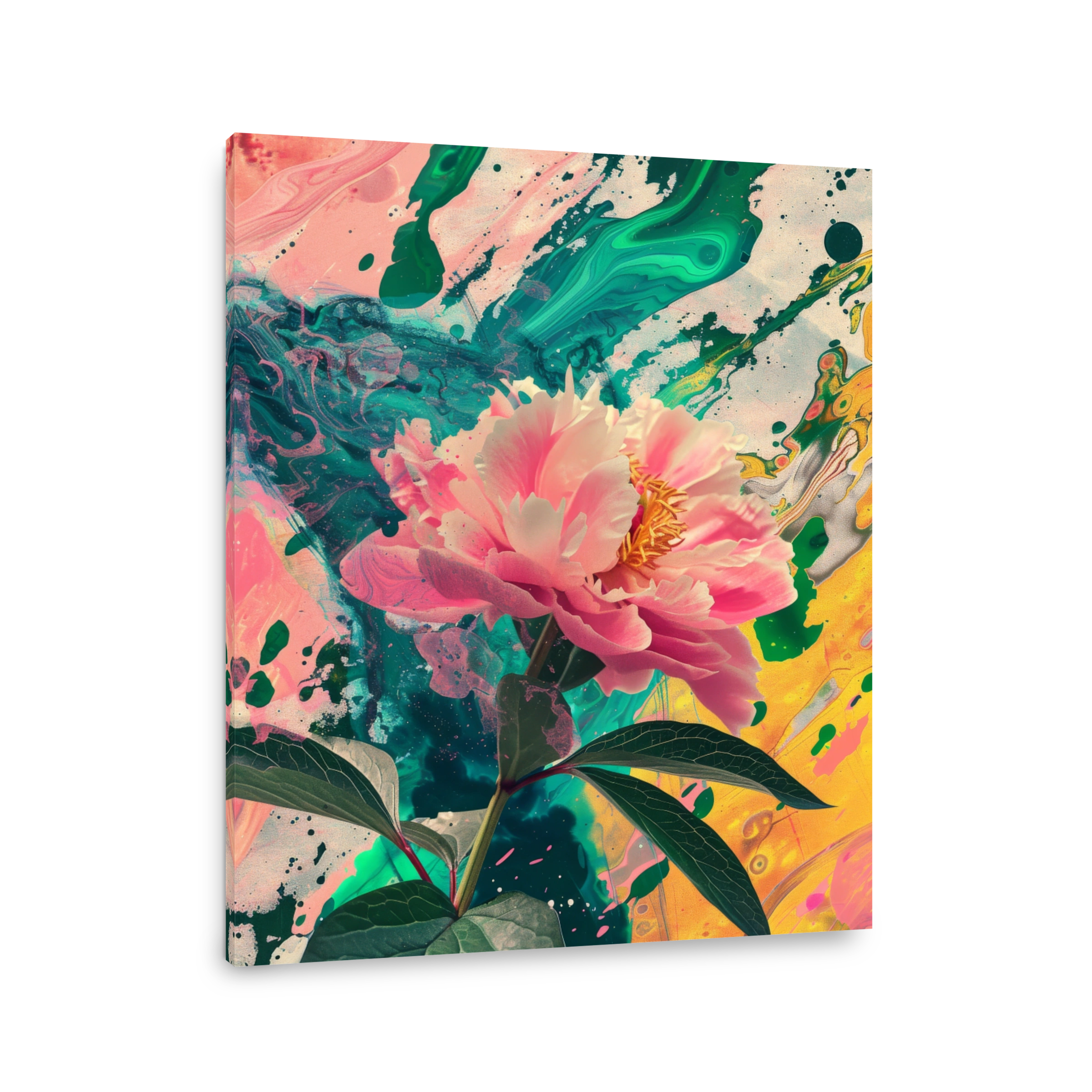 Vibrant Peony Flower Digital Art