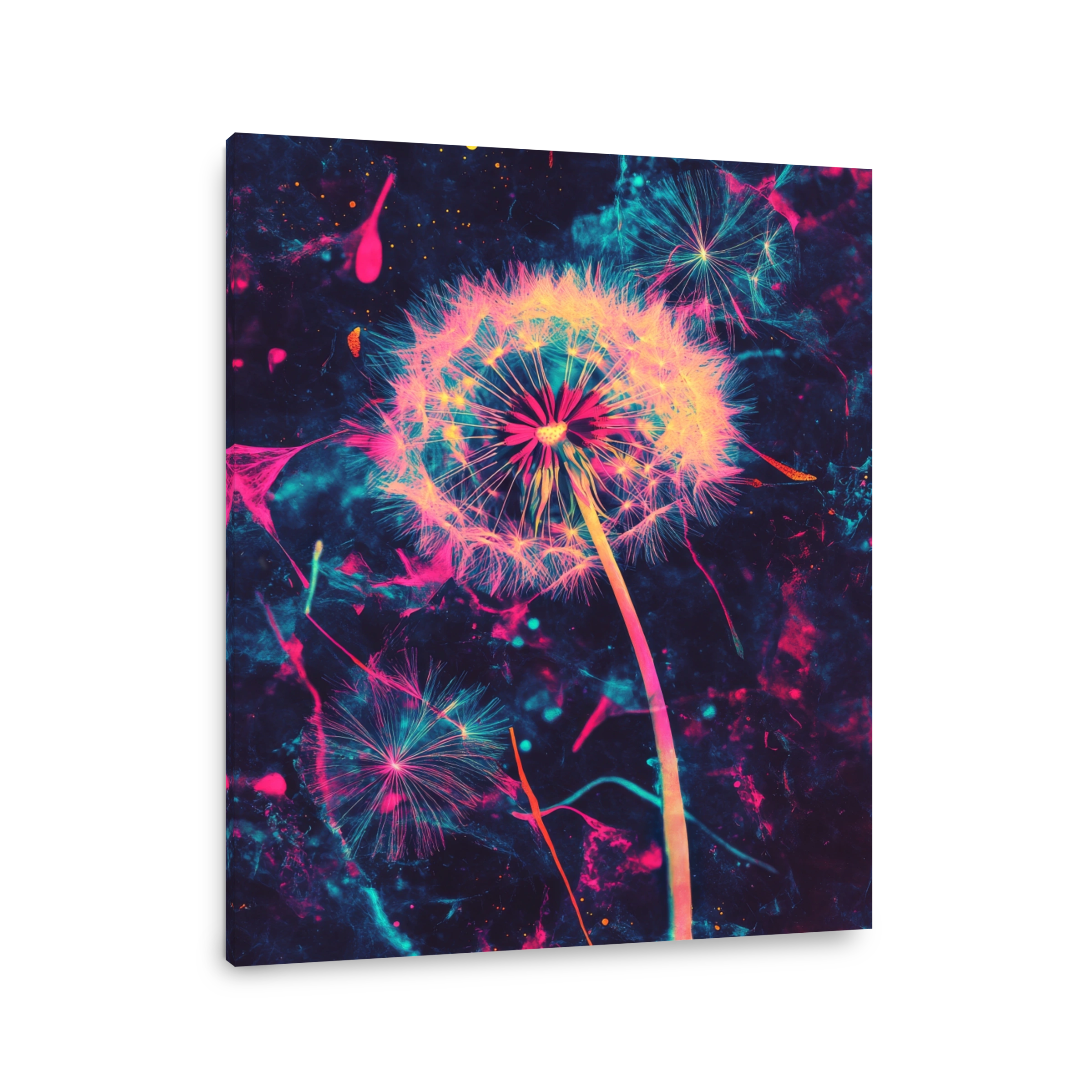 Vibrant Neon Dandelion