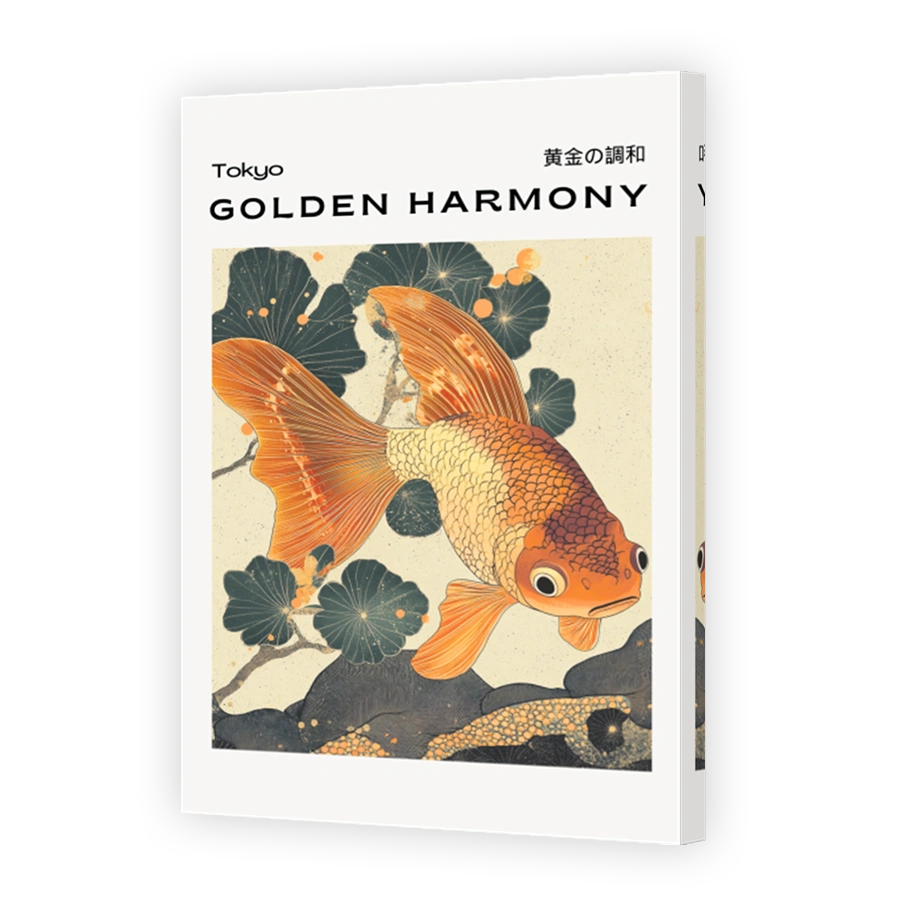 Golden Harmony Goldfish Art