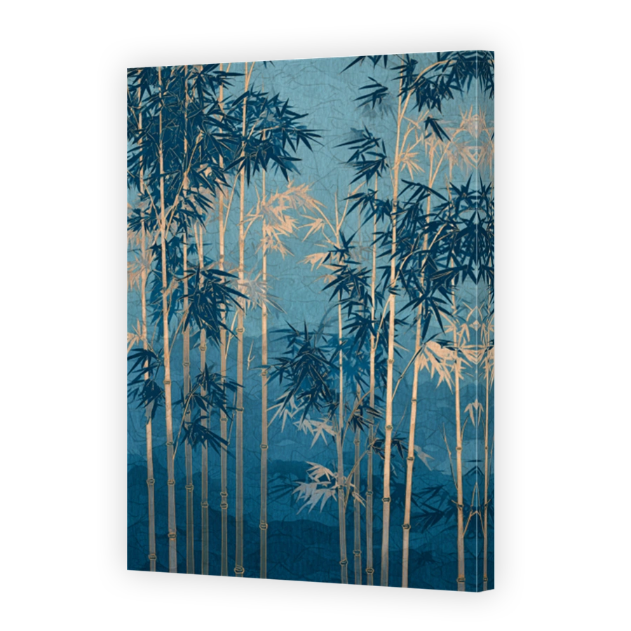 Serene Blue Bamboo Forest
