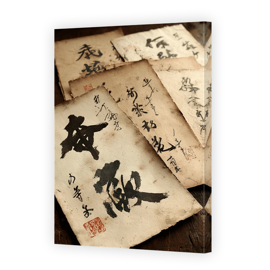 Antique Japanese Calligraphy Scrolls