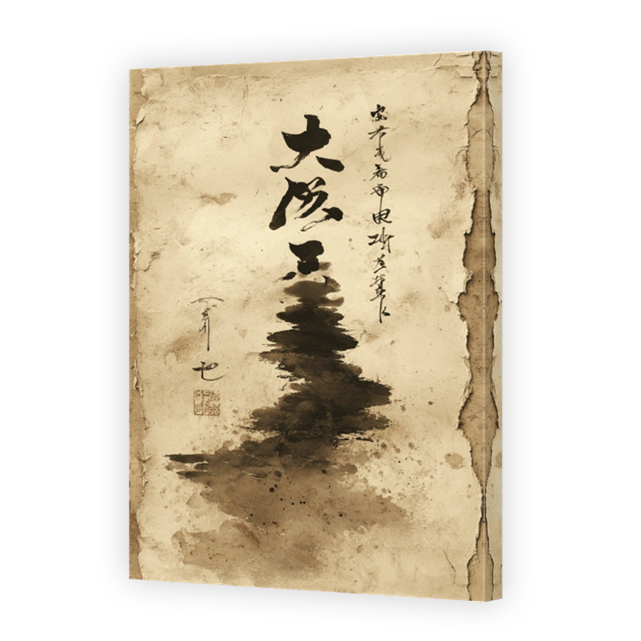 Serene Japanese Calligraphy on Aged Paper