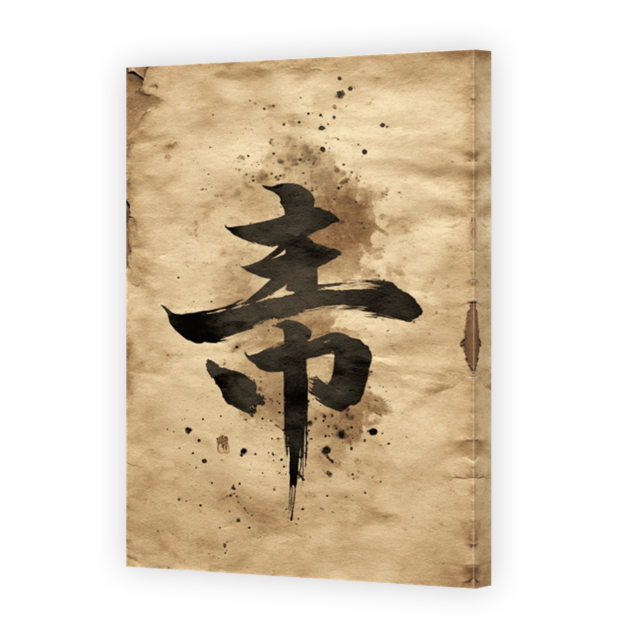 Japanese Calligraphy on Aged Paper
