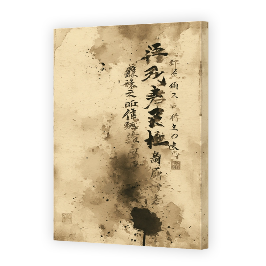 Serene Japanese Calligraphy Ink Wash