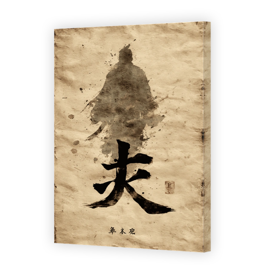 Mysterious Samurai Ink Wash Painting