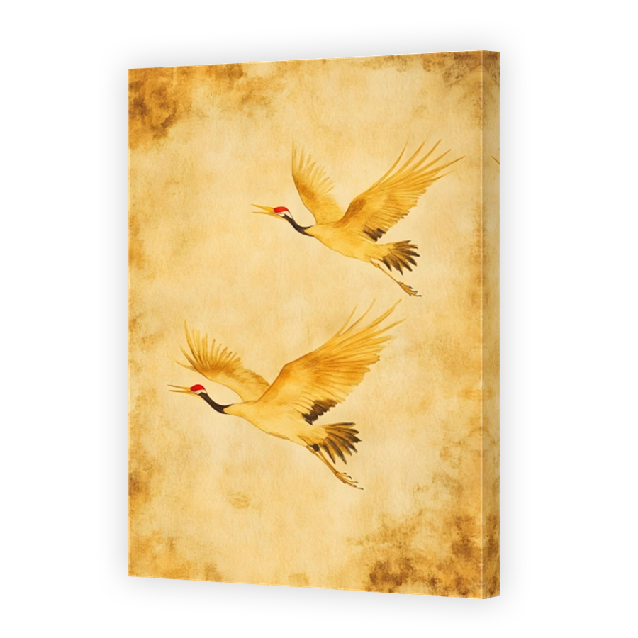 Two Cranes in Flight