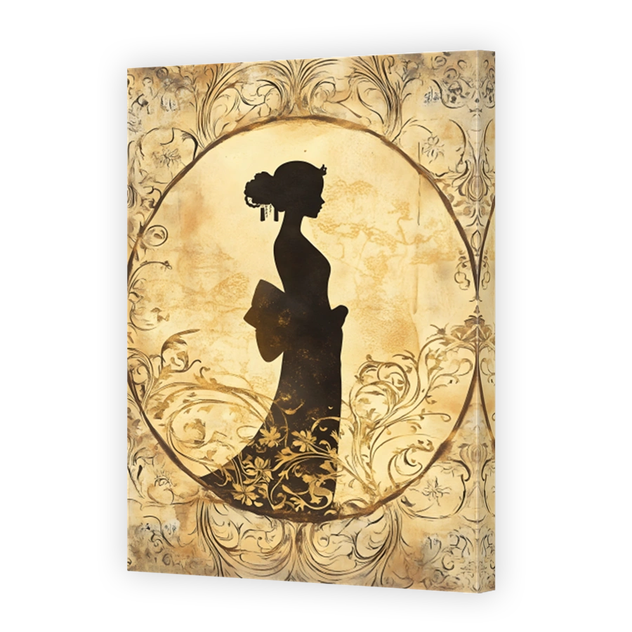 Elegant Geisha Silhouette Art