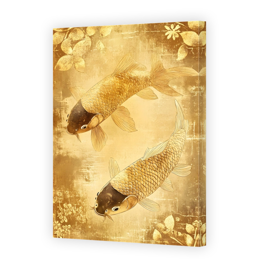 Golden Koi Fish Art
