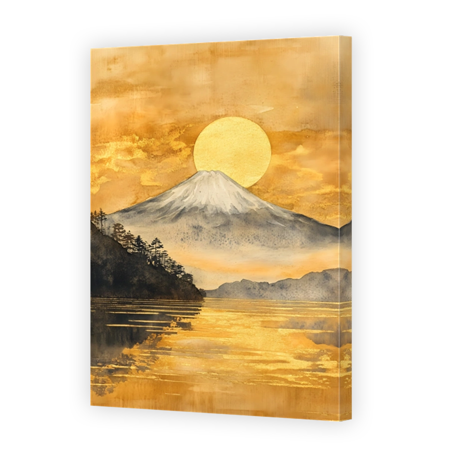Mount Fuji Sunrise Watercolour