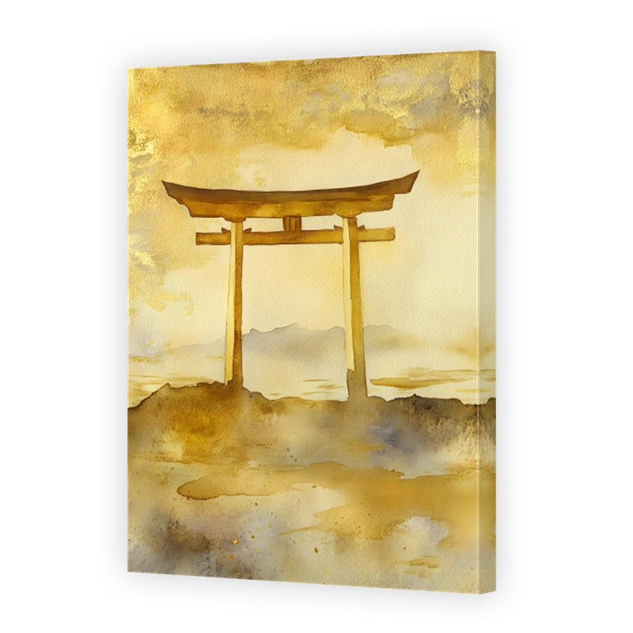 Serene Torii Gate in Gold