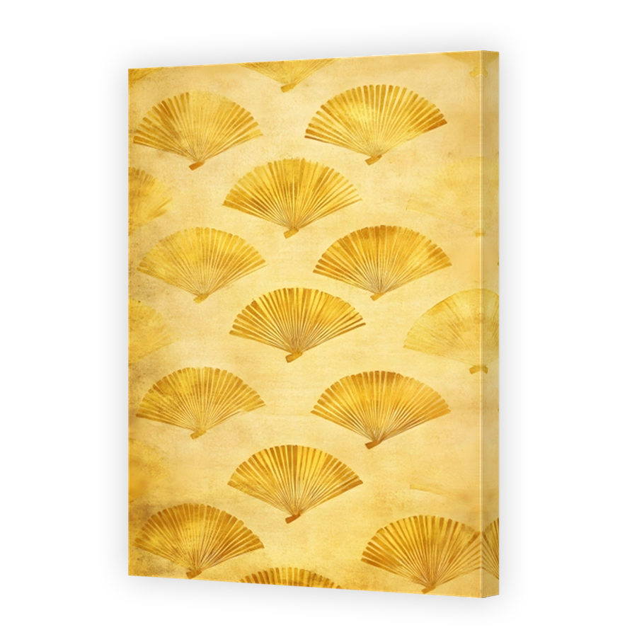 Elegant Gold Japanese Fan Art