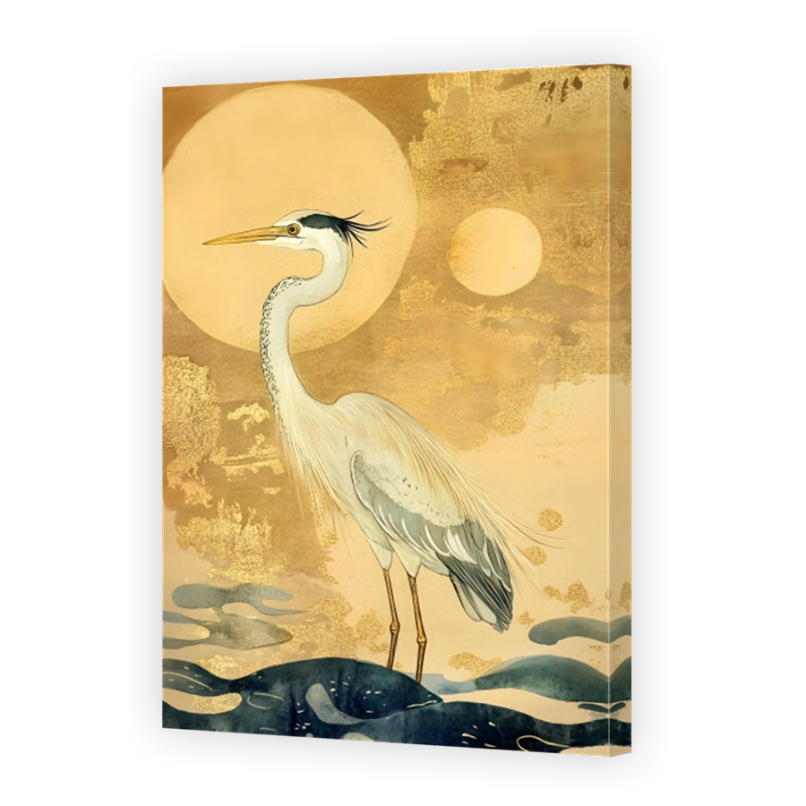 Heron in Golden Japanese Art