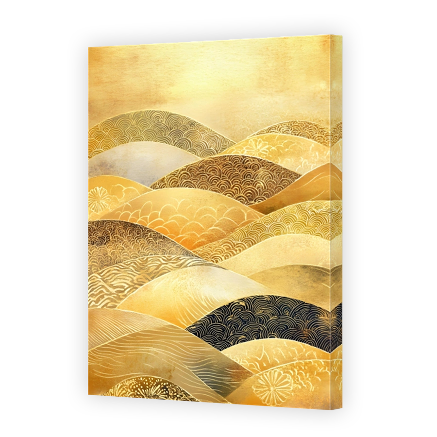 Abstract Gold Japanese Landscape Art