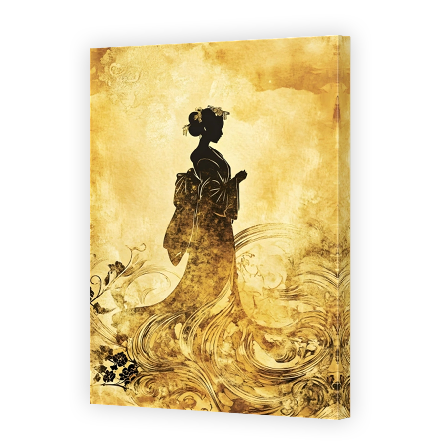 Elegant Geisha Silhouette Art