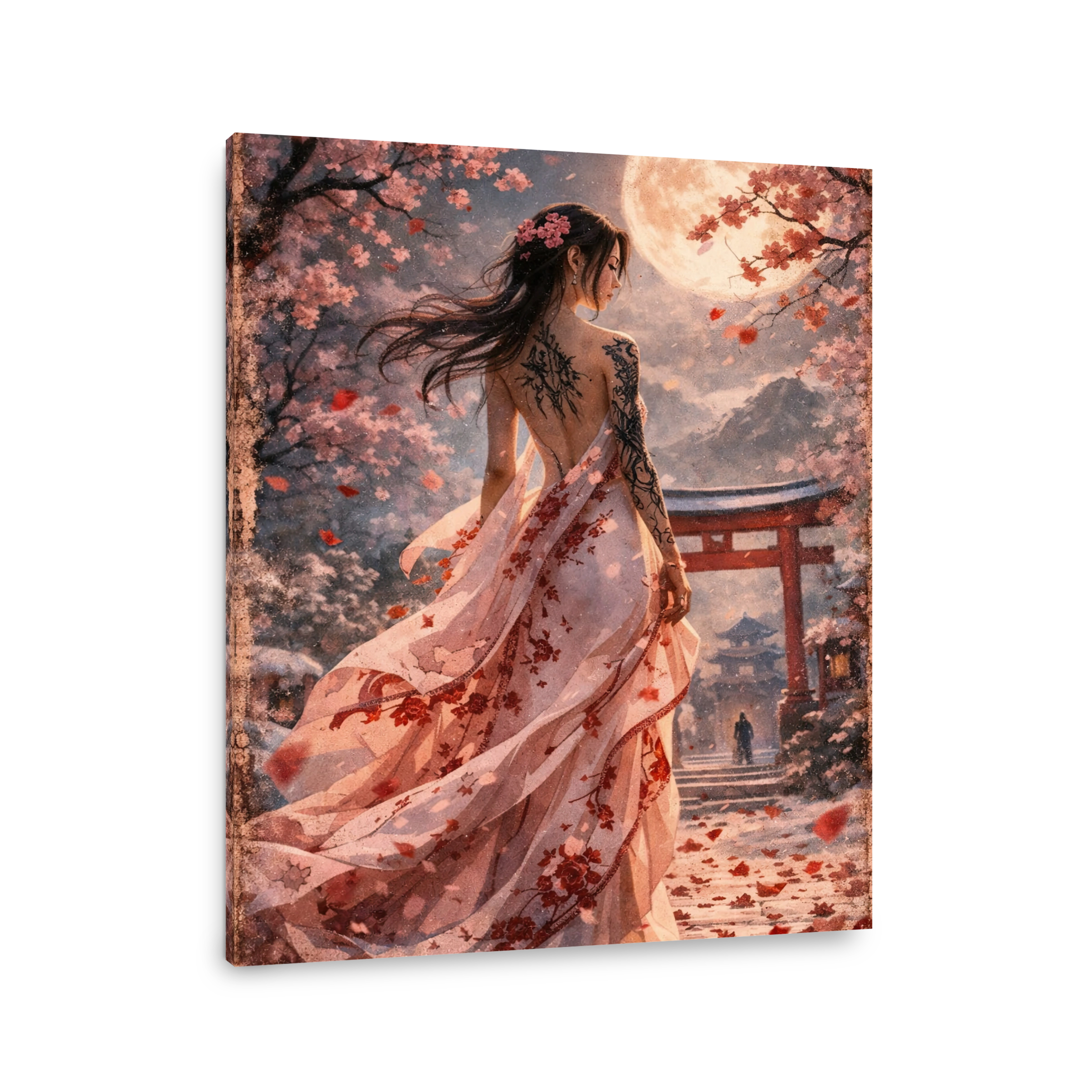 Ethereal Woman Under Cherry Blossoms