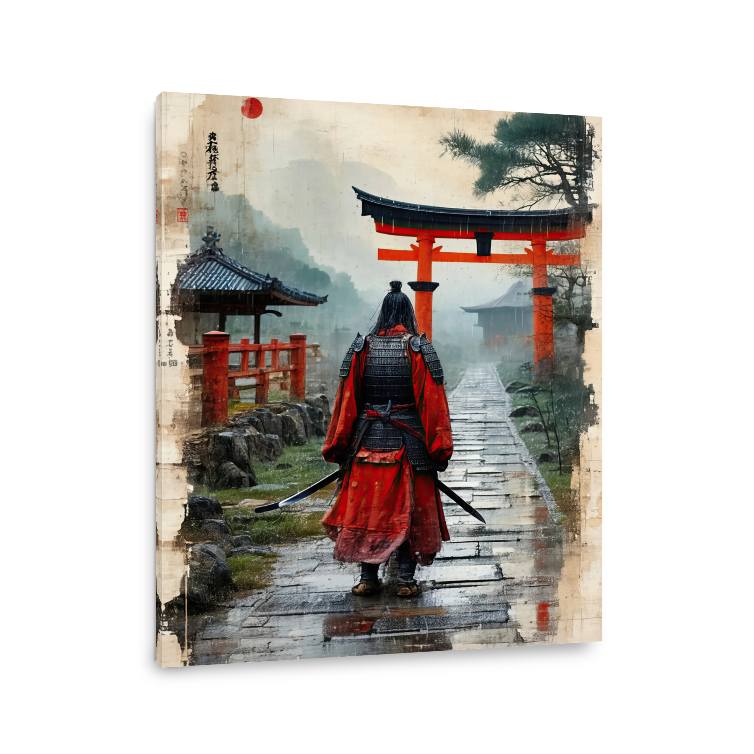 Samurai Warrior at Torii Gate