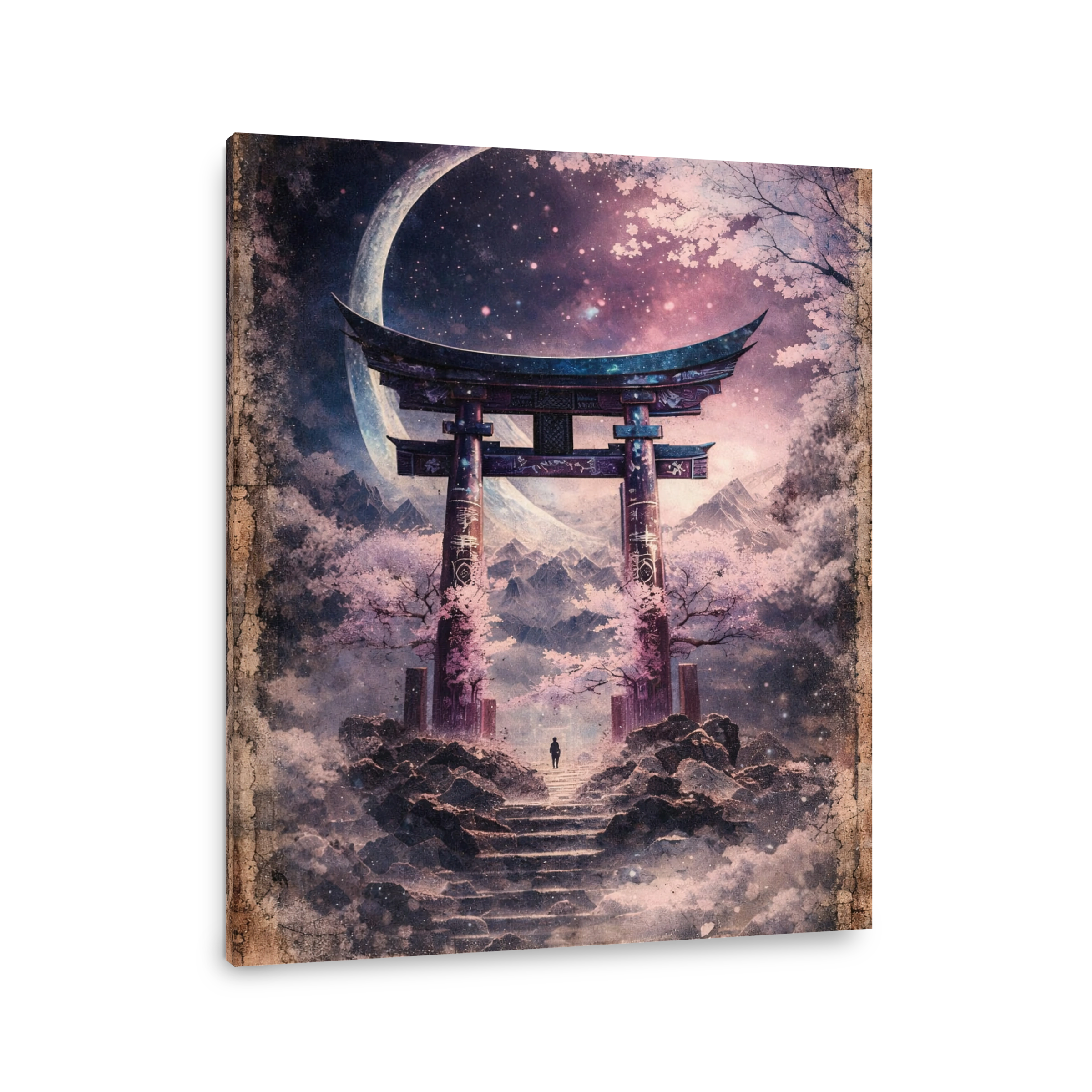 Mystical Torii Gate Under Cosmic Sky