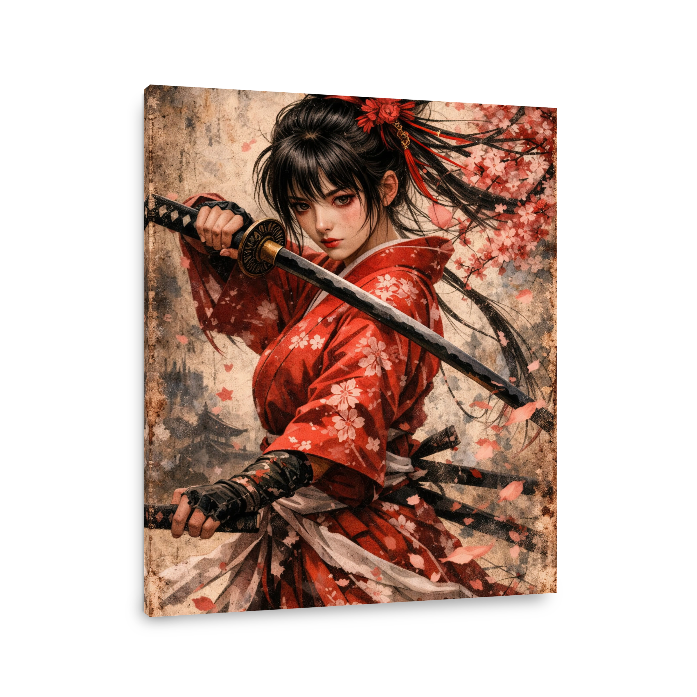Determined Samurai Woman with Katana