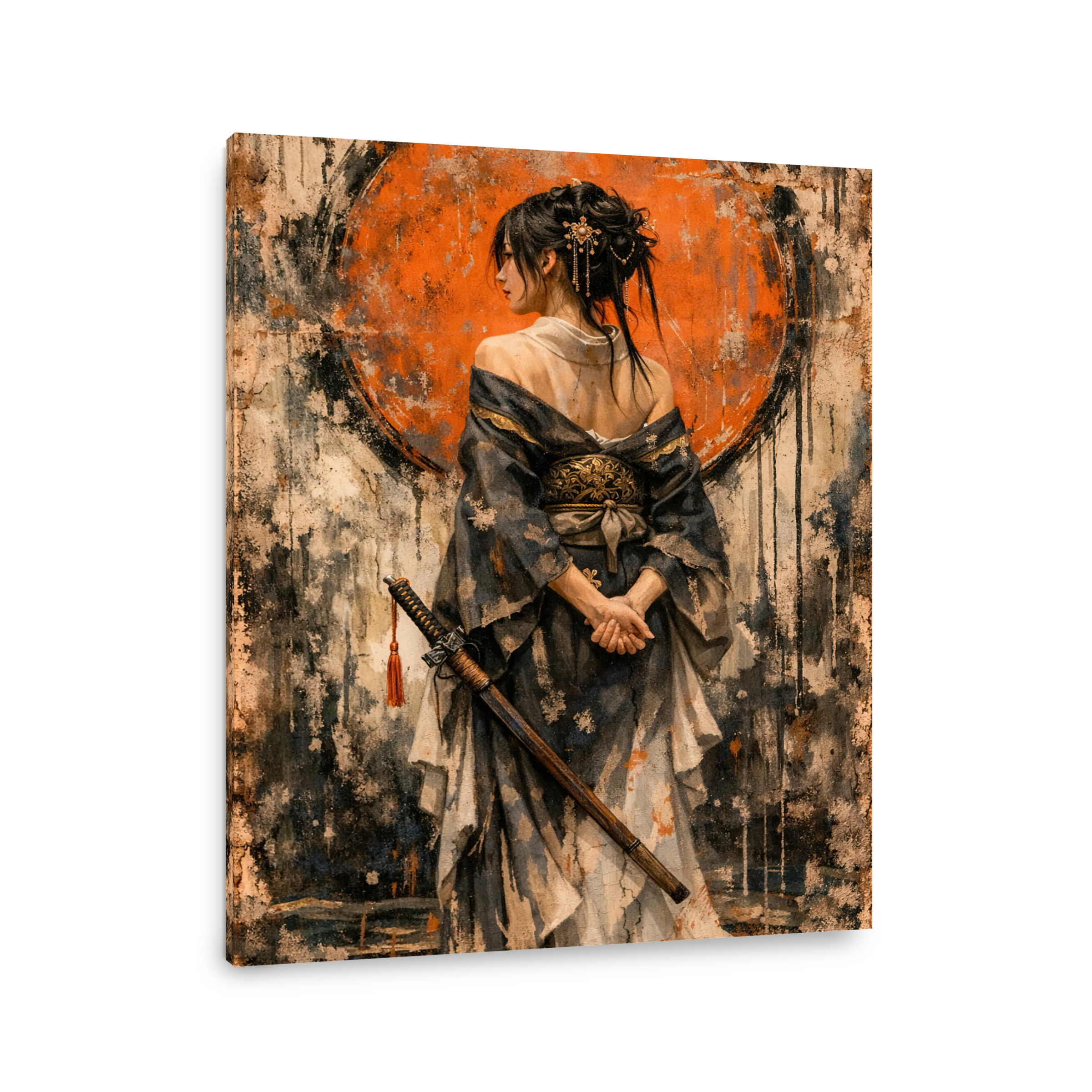 Mysterious Samurai Woman with Katana