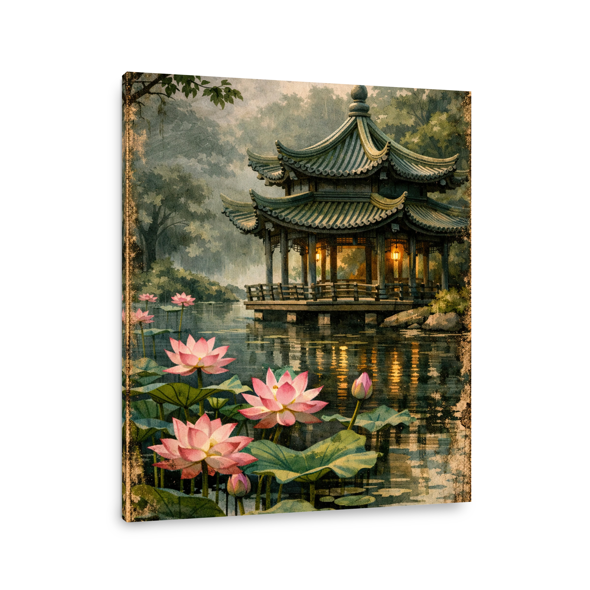 Tranquil Pagoda and Lotus Lake