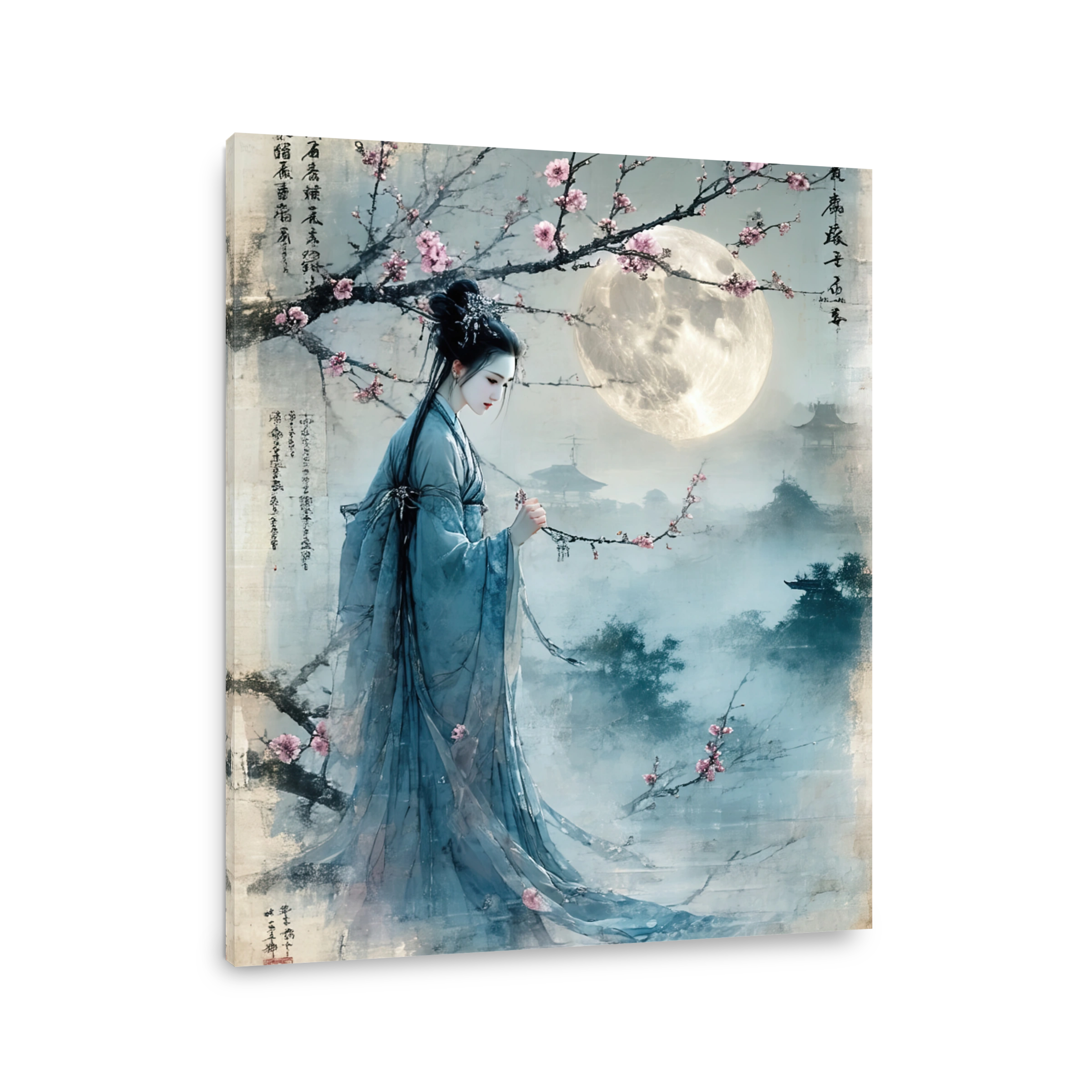 Serene Woman Under Cherry Blossoms