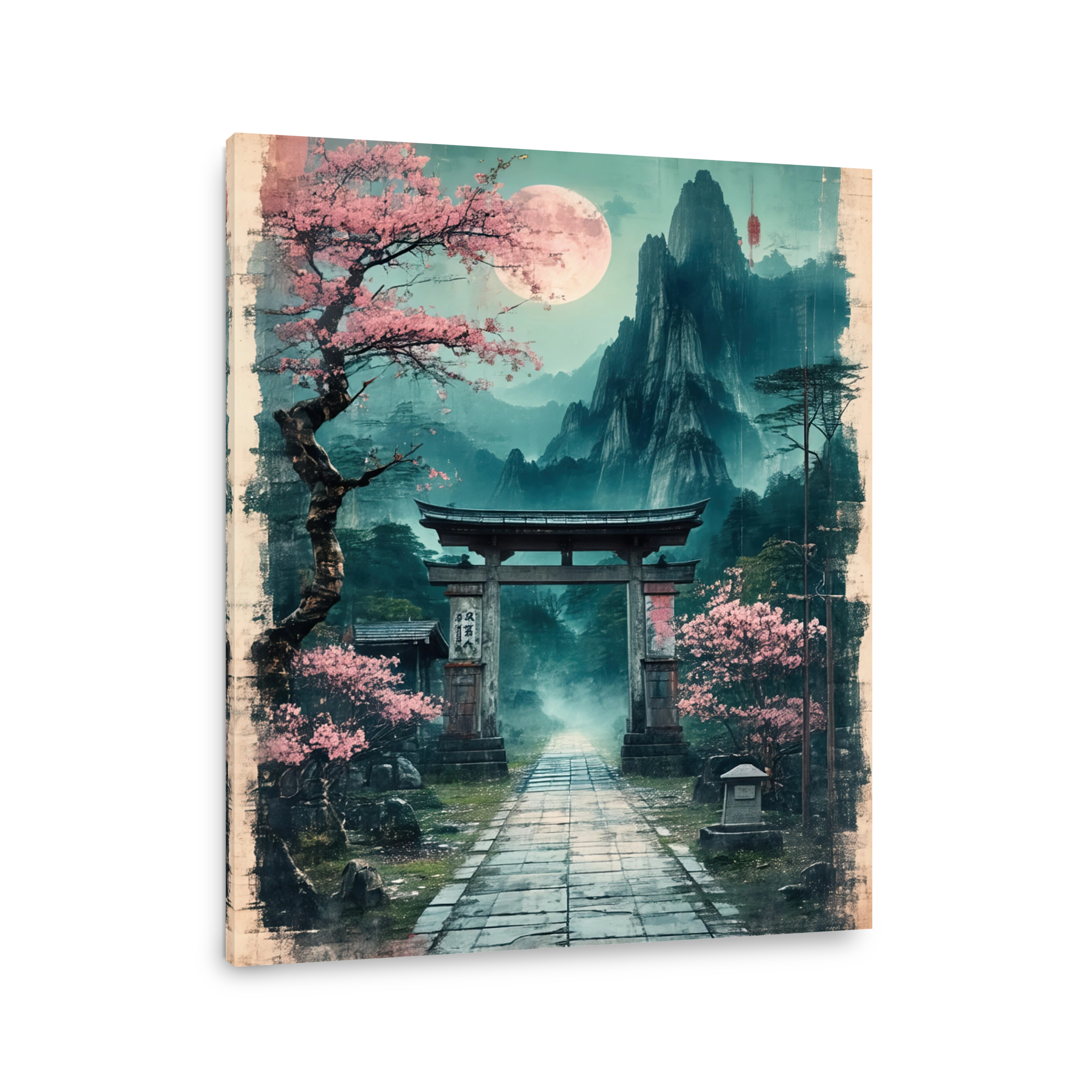 Mystical Torii Gate with Cherry Blossoms