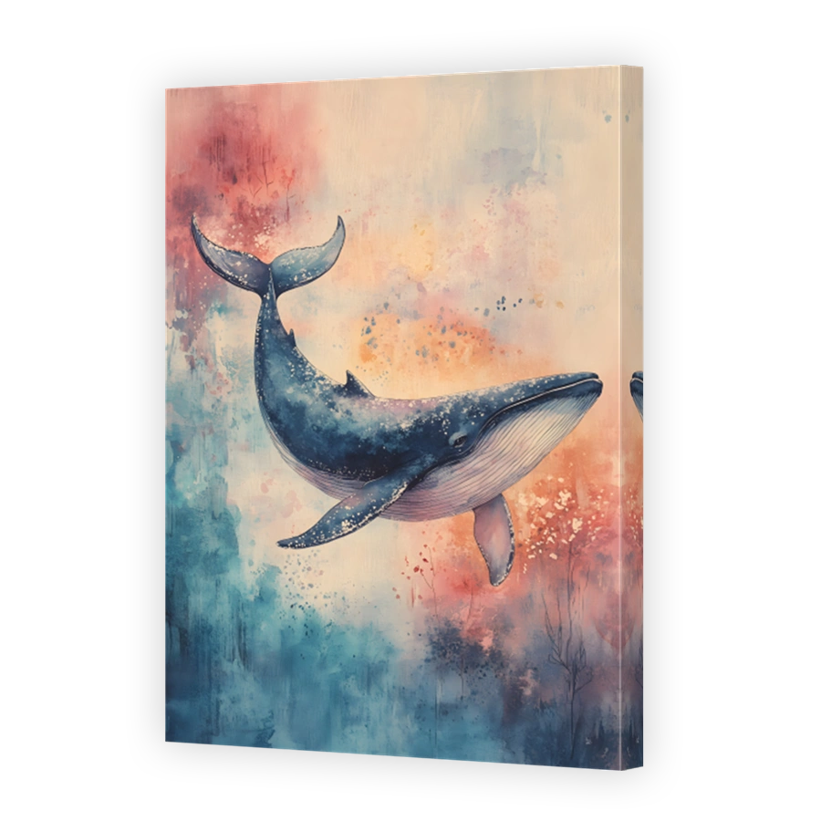 Dreamy Watercolour Whale Art