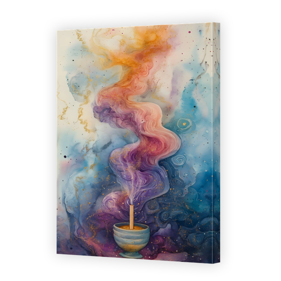 Ethereal Smoke Plume Watercolour Art