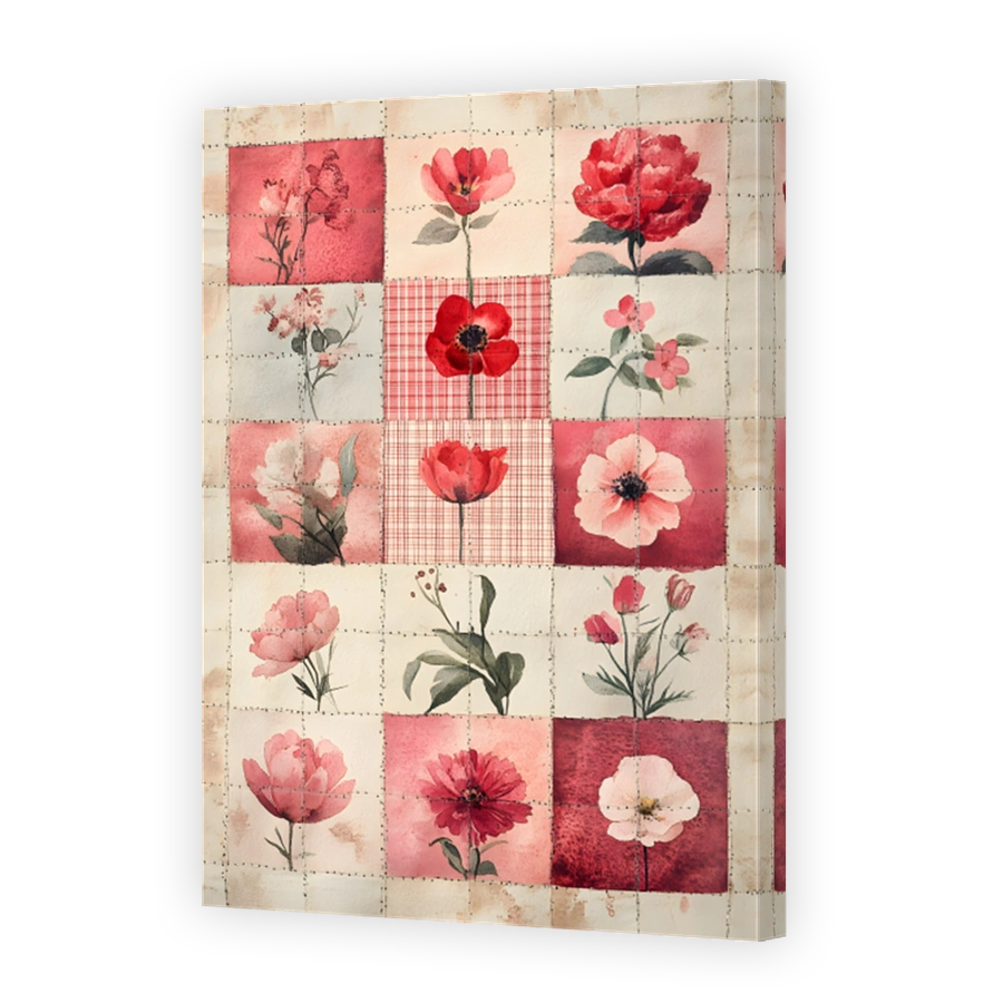 Patchwork Floral Watercolour Art