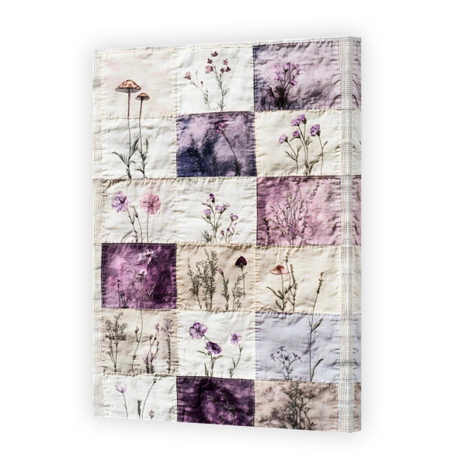 Botanical Fabric Collage Art