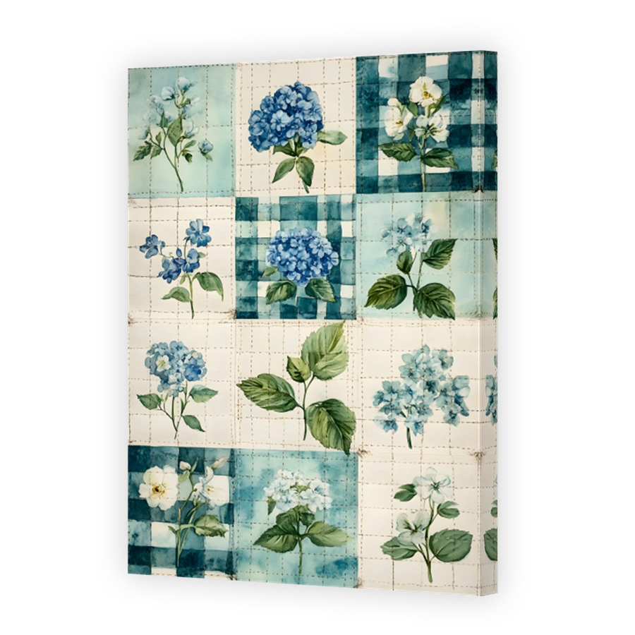 Watercolour Floral Patchwork Art