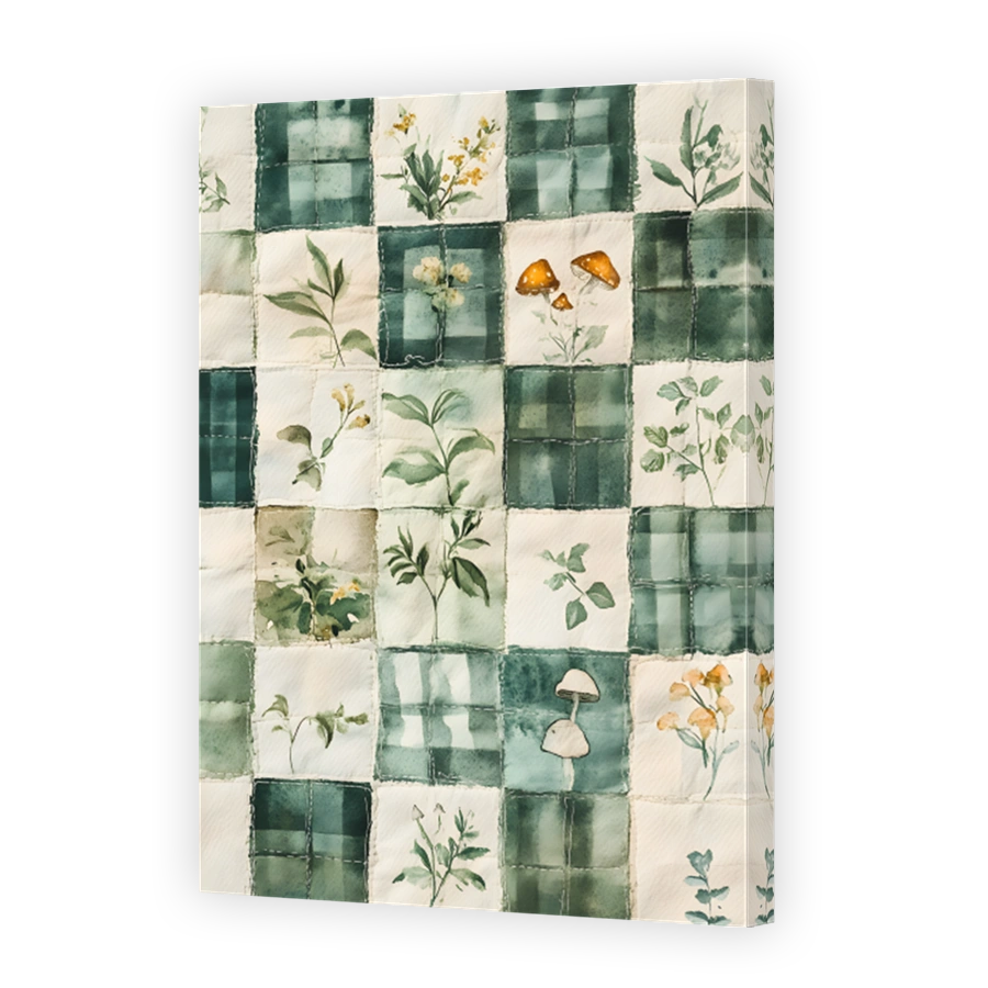 Botanical Patchwork Watercolour Art