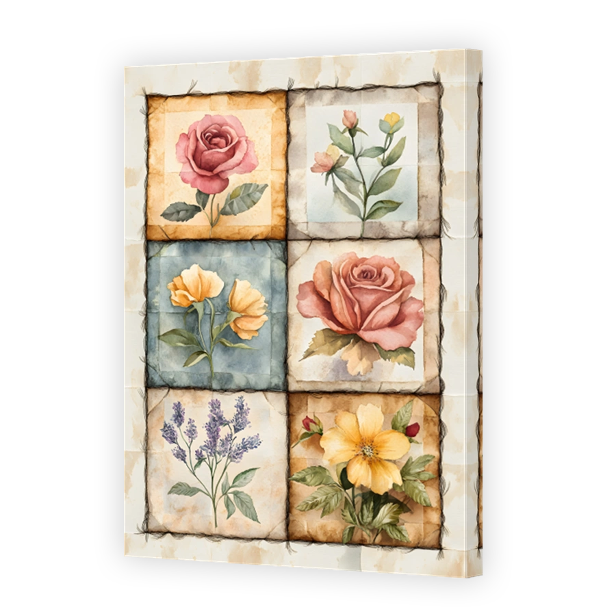 Watercolour Floral Collage Art