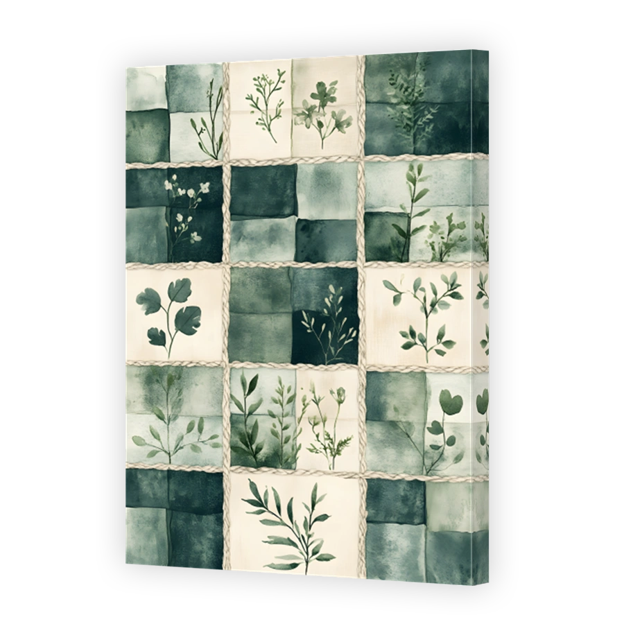 Botanical Illustrations in Patchwork Style