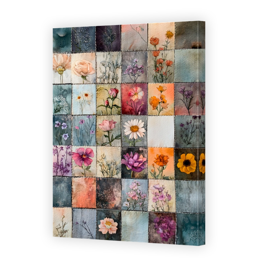 Delicate Floral Watercolour Collage