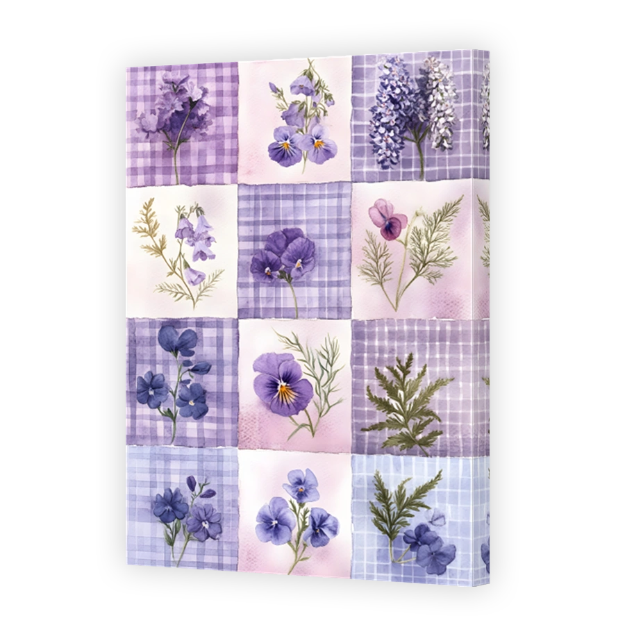 Purple Floral Watercolour Collage