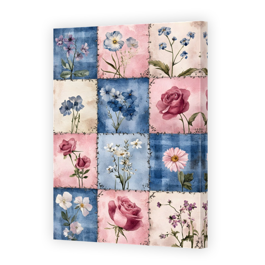 Floral Patchwork Watercolour Art