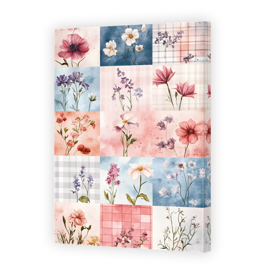Delicate Floral Watercolour Collage
