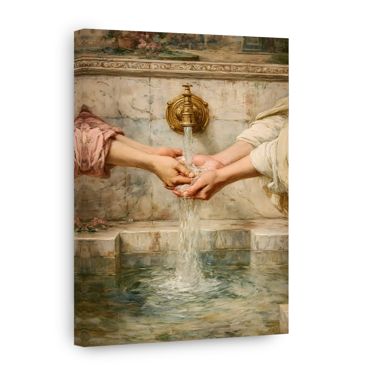 Hands Washing at a Fountain