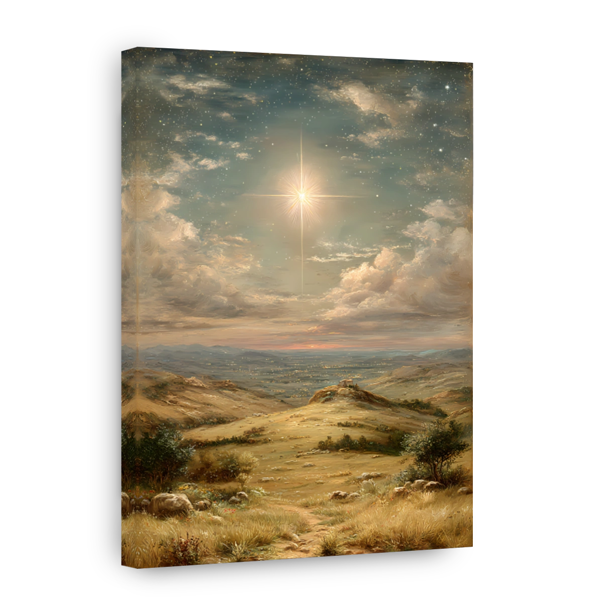 The Nativity Star Over a Holy Land Landscape