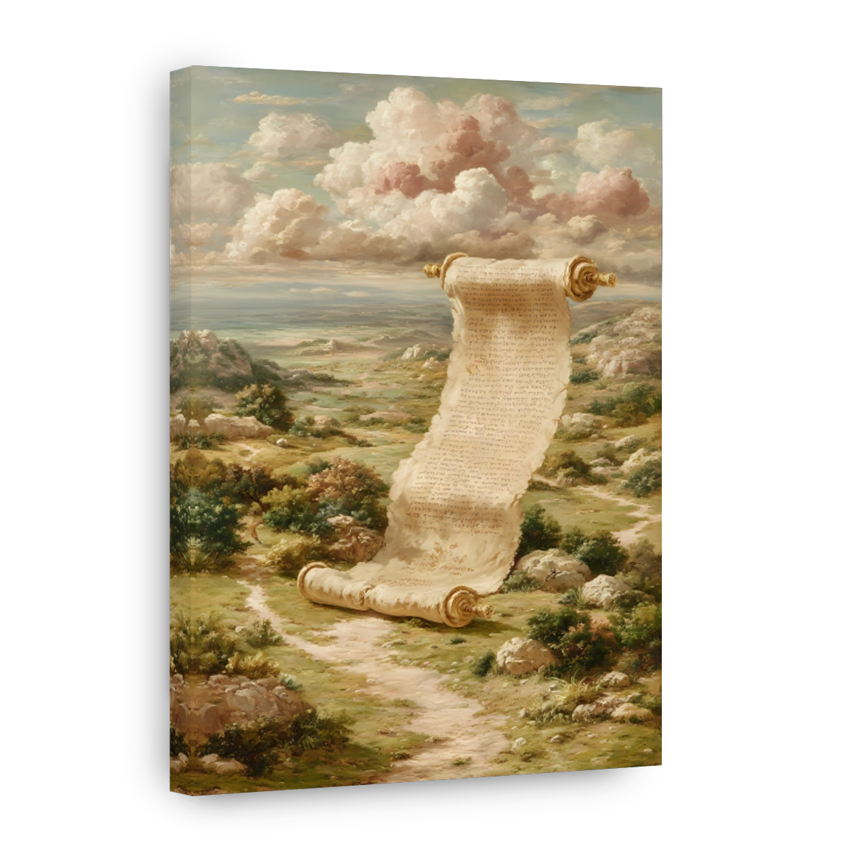 Ancient Scroll in a Serene Landscape