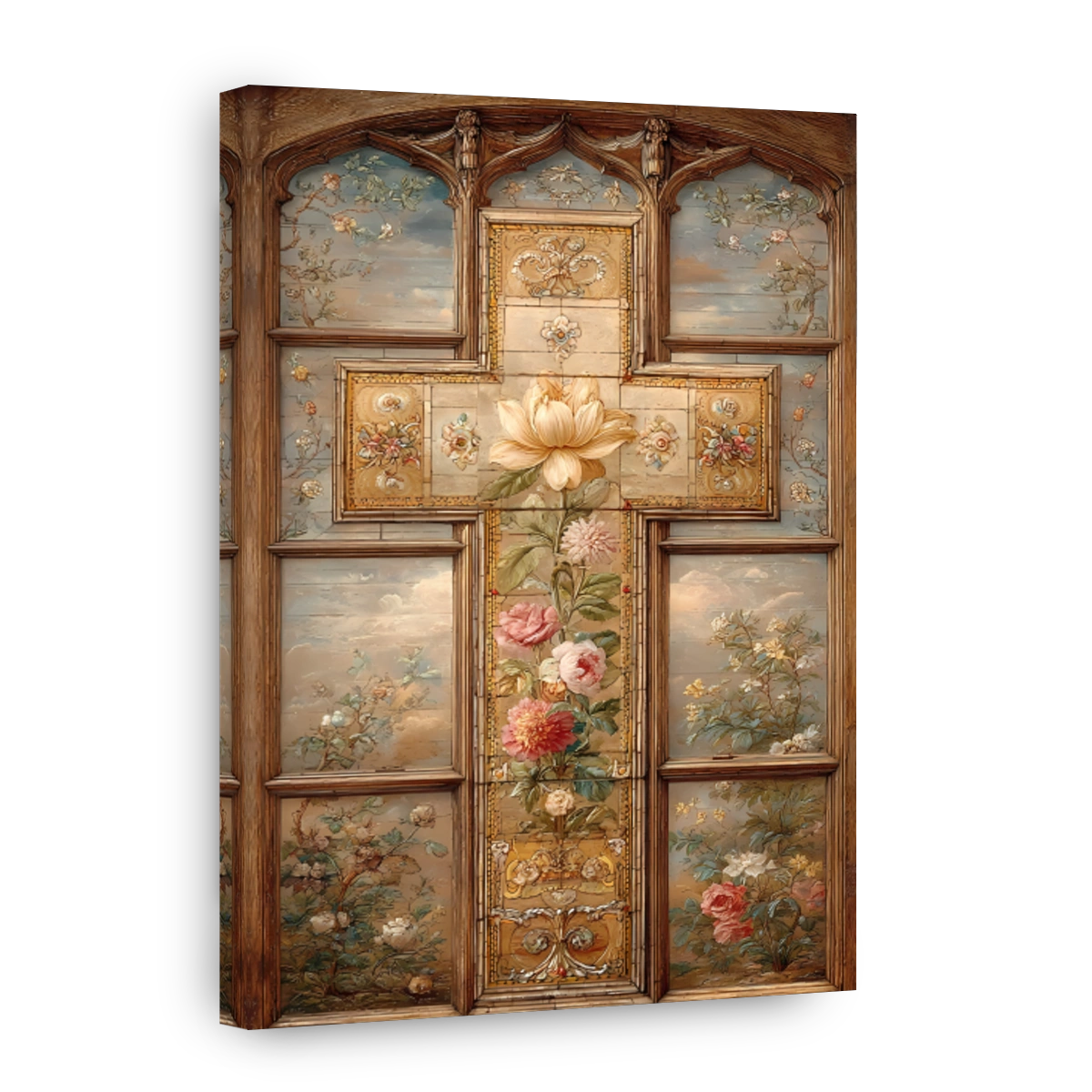 Elegant Floral Arrangement in Ornate Frame