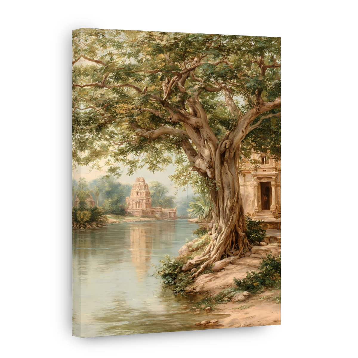 Tranquil Ancient Temple by the River