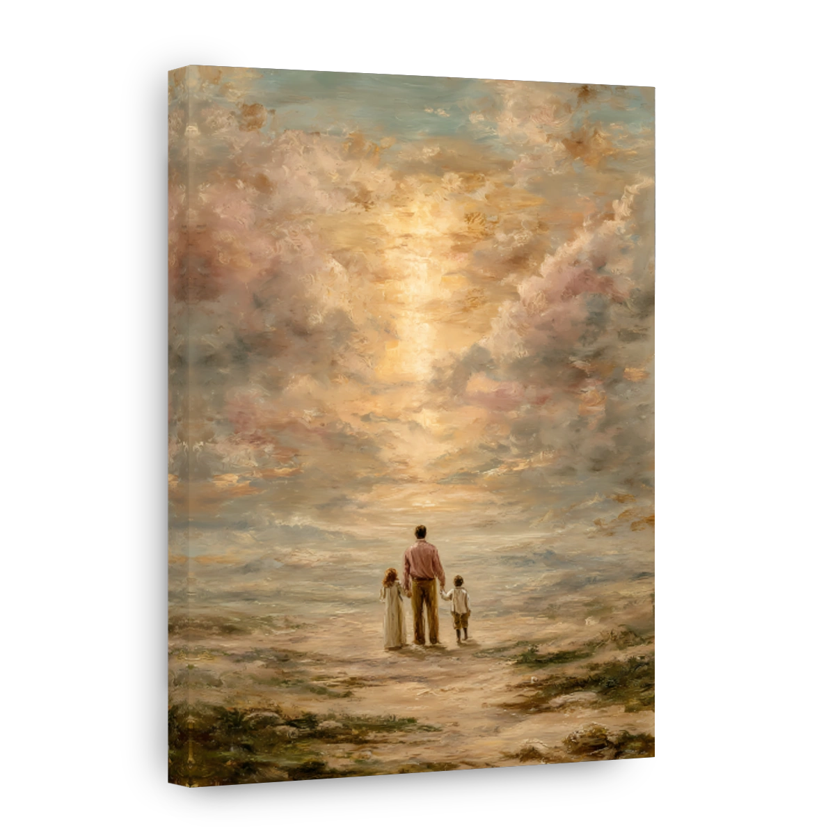 Family Gazing Towards Heavenly Light