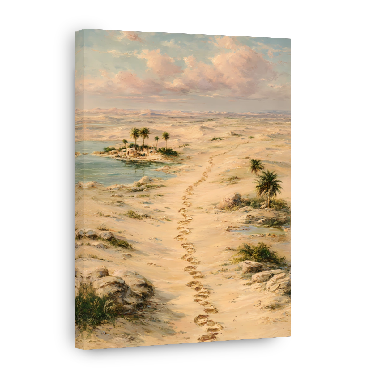 Footprints Leading to a Desert Oasis
